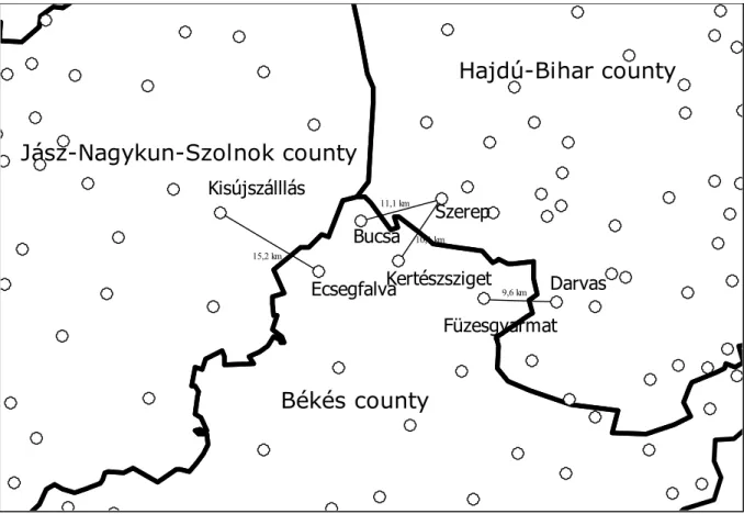 Figure 3. Example for the border region delimitation 