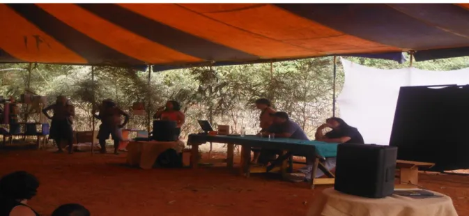 Foto  16  -  Oficina  literária   com  Daniel  Munduruku  e  indígenas  estudantes   do  MESPT-UnB/Créd.:  Filipe  Parente
