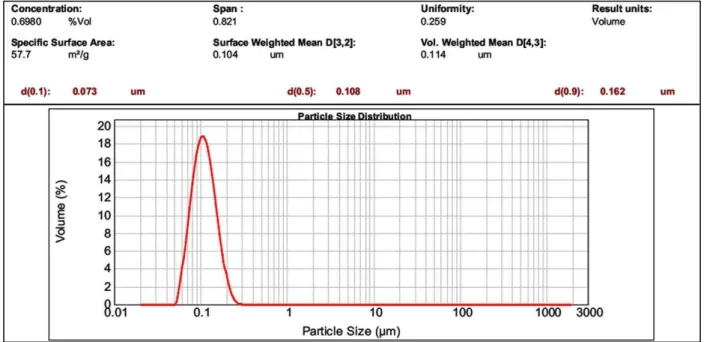 Figure 1. Characterization of Eudragit E 100 nanoparticles prepared using modified nanoprecipitation method 1