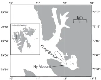 Fig. 1. Map of Kongsford highlighting the sampling area.