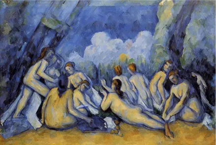 Figura 18: Paul Cézanne, As banhistas, 1894-1905, óleo sobre tela, 1,27 cm x 1,96 cm, National Gallery,  Londres, Reino Unido