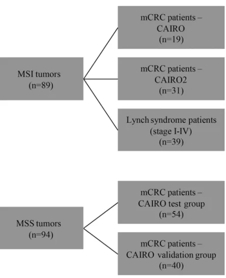 Fig 1. Flowchart of selected CRC patients to determine the frequency and prognostic value of EMAST.