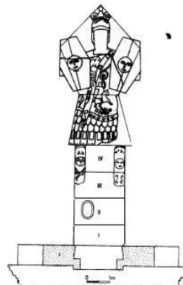 Fig. 1. The replica of Tropaeum Traiani built in  1977 over the original core of the drum, foundation 
