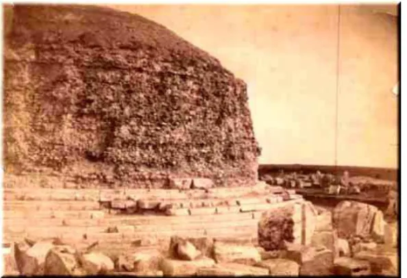 Fig. 4. Archaeological image after unearthing of  Roman concrete core and steps area, proving the 