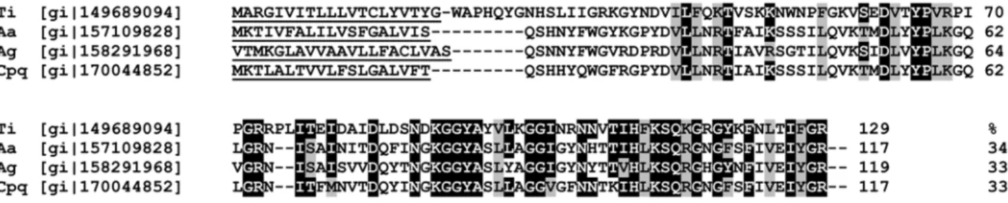 Table S1 Primer sequences used for PCR amplification of cDNAs from the T. infestans library encoding four salivary proteins.
