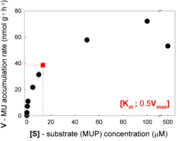 Fig. 2. Substrate response curve for phosphatase in cryoconite samples from Werenskiold- Werenskiold-breen (mean ± sd, n = 8)
