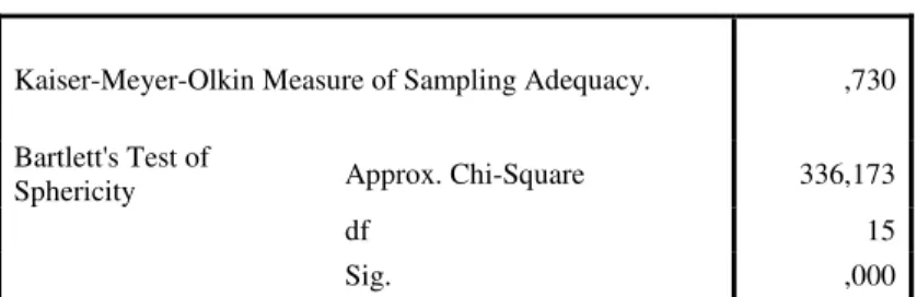 Table 6.13 indicates that all the items contribute, at different levels, to define the factor,  seeing as the values are all high