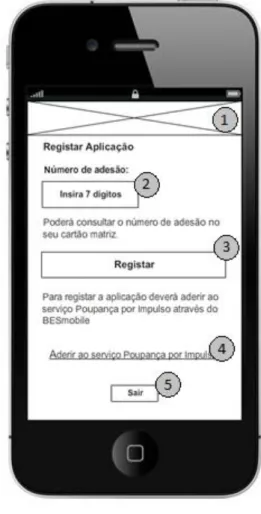 Figura 7 – Protótipo do ecrã registar da 1ª release 
