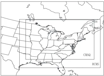 Fig. 1. The RCMS and CMAQ domains.