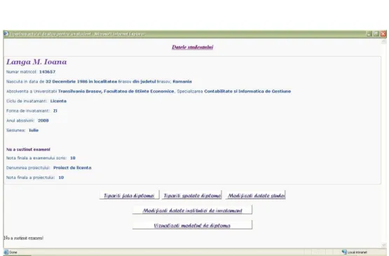 Fig. 3 View data for diploma  