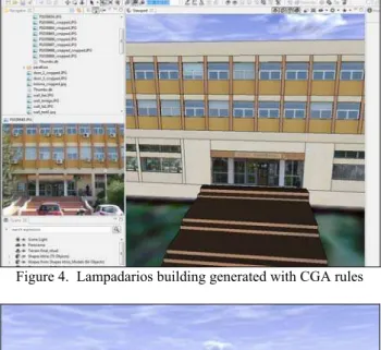 Figure 4.  Lampadarios building generated with CGA rules