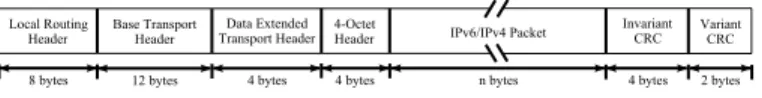 Fig. 6. IPoIB Packet in Datagram Mode in a Fabric with a Unique Subnet 