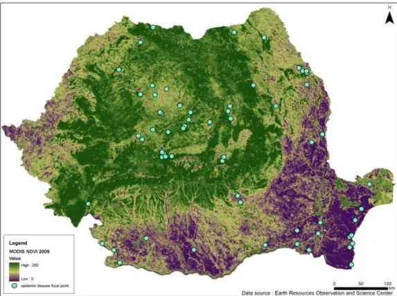 Figure 4. NDVI for 2009 summer months 