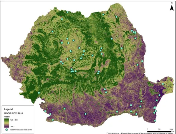 Figure 5. NDVI for 2010 summer months 