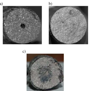 Fig. 1. Fractures of the examined specimens of high-aluminium  cast iron in base condition  –  a) with addition of vanadium  –  b) 