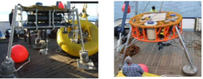 Figure 2. Mini-STABLE (left) and STABLE-III (right) during the deployment manoeuvres on the Prince Madog.