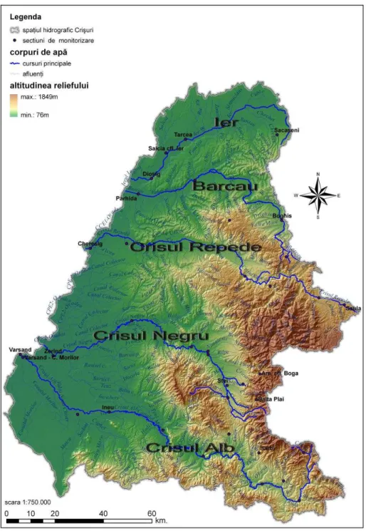 Figure 1. The Crişuri Hydrographic Area. 