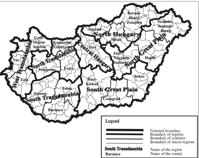 Figure 1. Statistical territorial division of Hungary  Source: G ÁLOSI -K OVÁCS , B.-P AP , N., 2010 