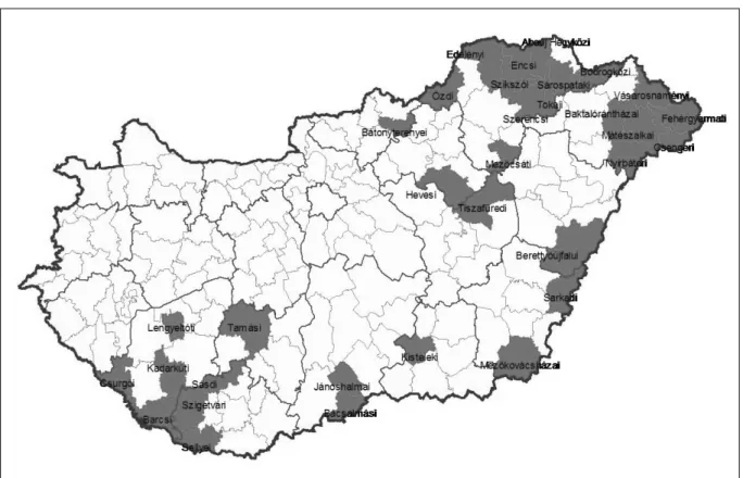 Figure 2. The most disadvantaged micro-regions in Hungary (MD)  Source: www.nfu.hu 