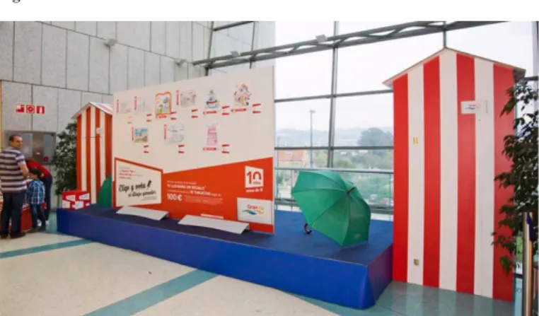 Fig. 15 Stand de apresentação do concurso 10 anos do  Centro Comercial Gran Vía de Vigo.