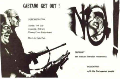 Fig. 15 | Convocatória de “manifestação contra a  vistita de Marcello Caetano” Londres, 15 Julho 1973.