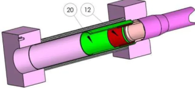 Fig. 3 - Schematic representation of the lattice tube shielding sleeve assembling 