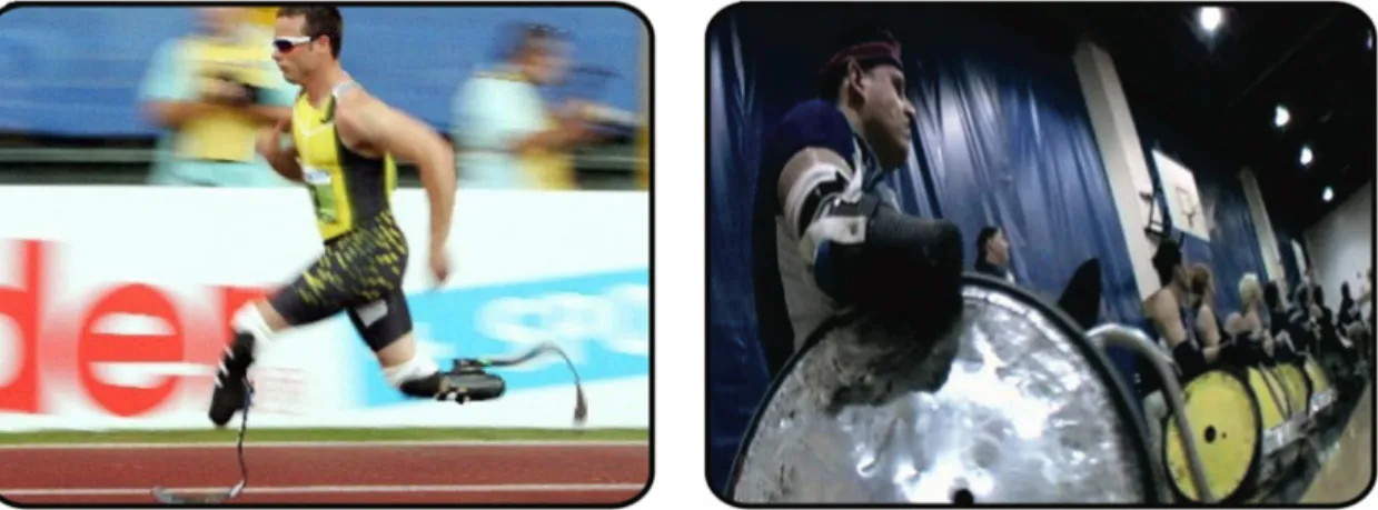 Figure 1 (left) - Oscar Pistorius is a South African Paralympics’ runner. He’s the first person with a  disability to be allowed to compete in the regular Olympic Games