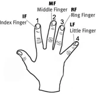 Figure 1. Digit-to-finger correspondence for the Finger Tapping Sequence task (Sequence: 4_1_3_2_4)