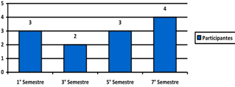 Fig. 3: Número total de participantes, dividido em seus respectivos semestres letivos no momento da  coleta de dados.