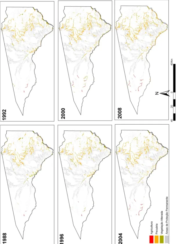 Figura 6: Análise multitemporal do uso em APPs no município de Riachão das Neves – BA