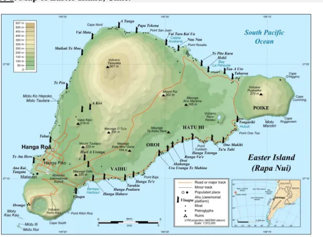 Figure 1: Map of Easter Island, Chile. 
