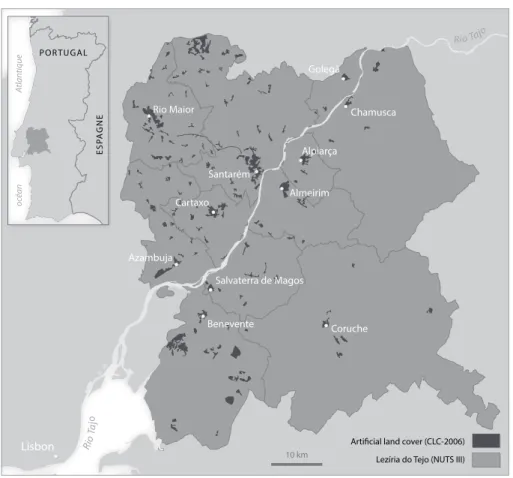 Figure 1   Study area and artificial land cover 