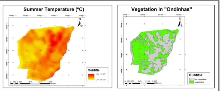 Figure 11 – Vegetation and Temperature in “Monte Alegre” neighborhood. 