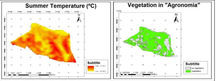 Figure 12 – Vegetation and Temperature in “Agronomia” neighborhood. 