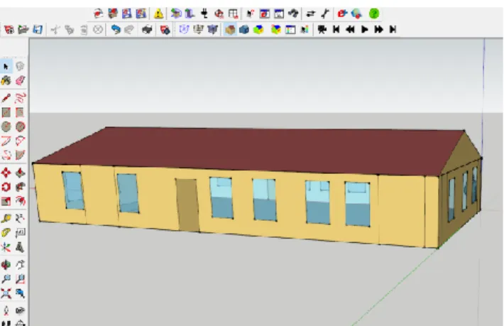 Figure 3.2: Interface example of Google SketchUp with Openstudio plug-in. 