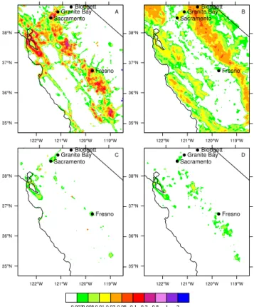 Fig. 1. Primary, present-day emissions (mol s −1 ) for four VOC categories: (a) anthropogenic, (b) biogenic, and (c) aldehyde and (d) other oxygenated VOC