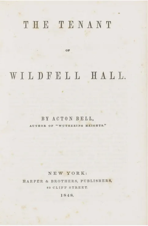 Figura 6 - Primeira edição Americana de The Tenant of Wildfell Hall (1848) que  