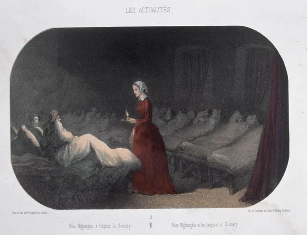 Figura 3 - ‘Miss Nightingale in the Hospital in Scutary [sic]', 1856 (c). National Army Museum.