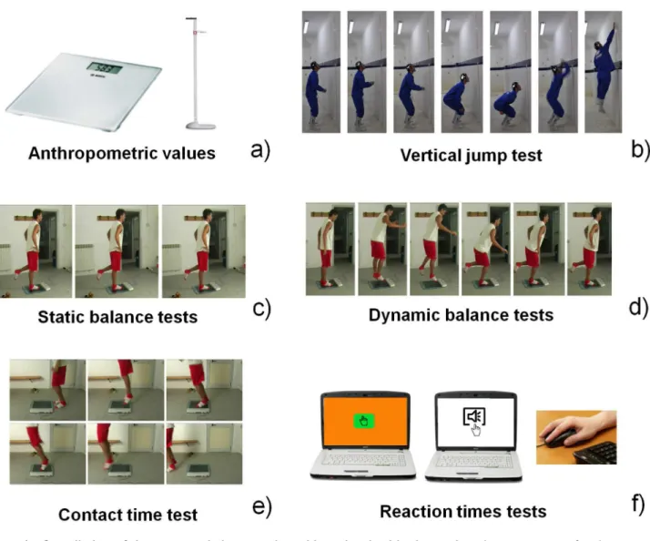 Figure 1.   Overall view of the tests carried out on the subjects involved in the study