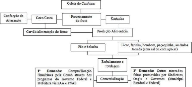 Figura 2 – Fluxograma da produção realizada pelas mulheres do Grupo Amigas do  Cerrado