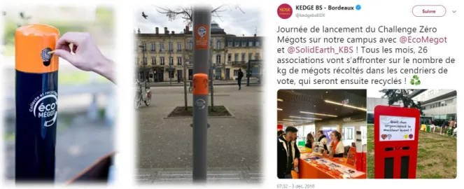 Figure 5: EcoMegot ashtrays in Bordeaux 