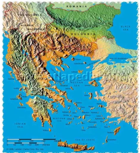 Fig. 1: Physical Map of Greece Source: www.atlapedia.com 