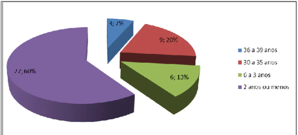 Gráfico 4 -  Tempo de admissão dos ocupantes do cargo de secretários executivos 