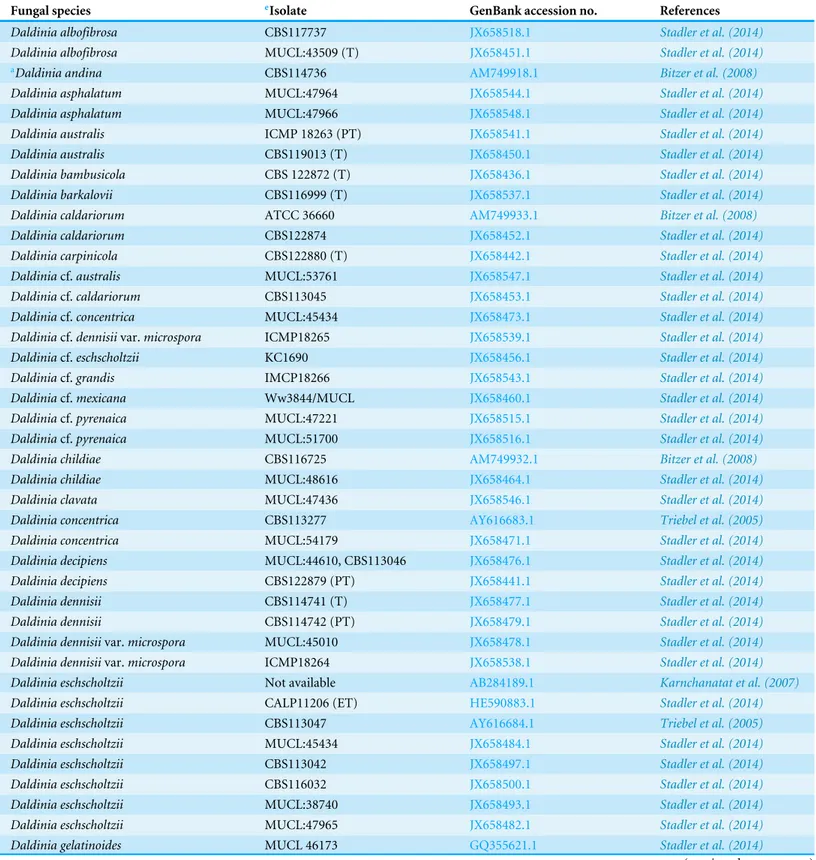 Table 2 Details of isolates subjected to ITS-based phylogenetic analysis.