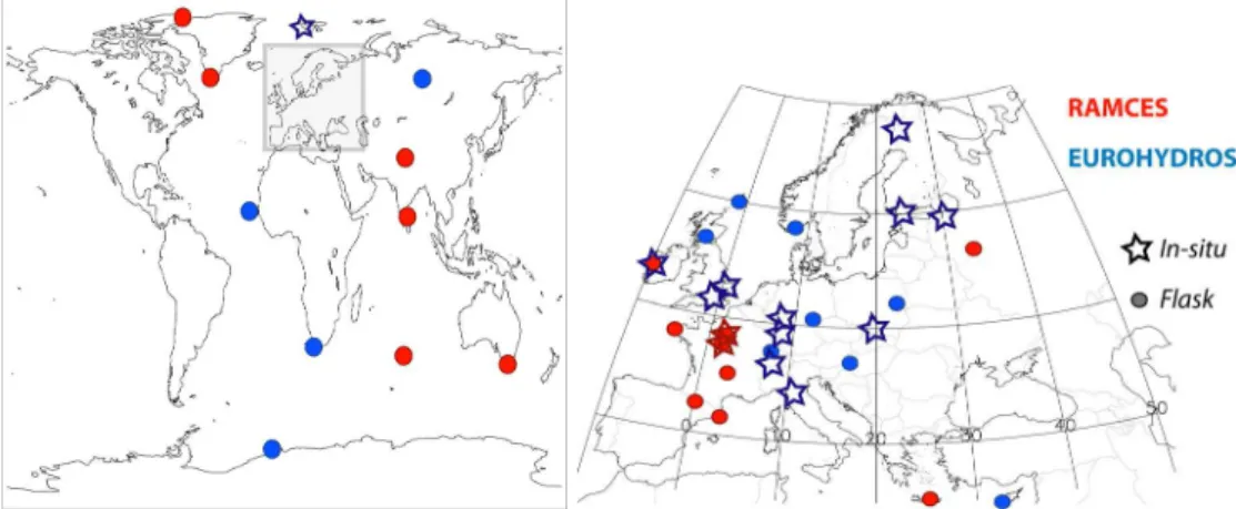 Fig. 1. EUROHYDROS and RAMCES sampling sites used in this study.