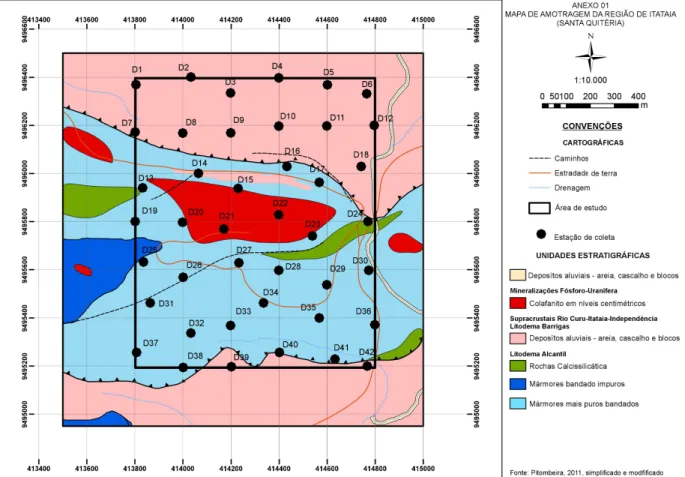 Figura   2:   Mapa   de   amostragem   de   coleta   de   amostras   