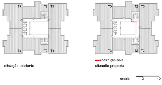 Figura 9. Esquema gráfico para a tipologia funcional: Torre do Condado, “Zona J” 
