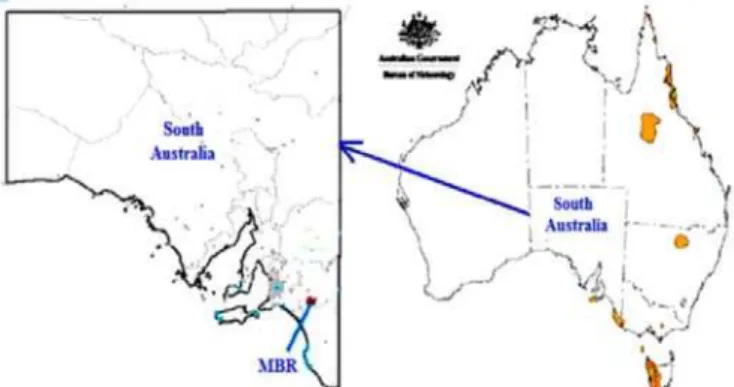 Fig. 1. Map showing the study area with selected location as a case study  (Source: www.bom.gov.au)