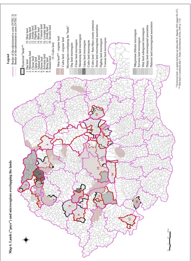 Figure 6. Lands (“pays”) and microregions overlapping the lands. 