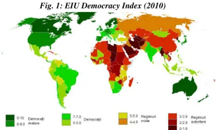 Fig. 1: EIU Democracy Index (2010) 